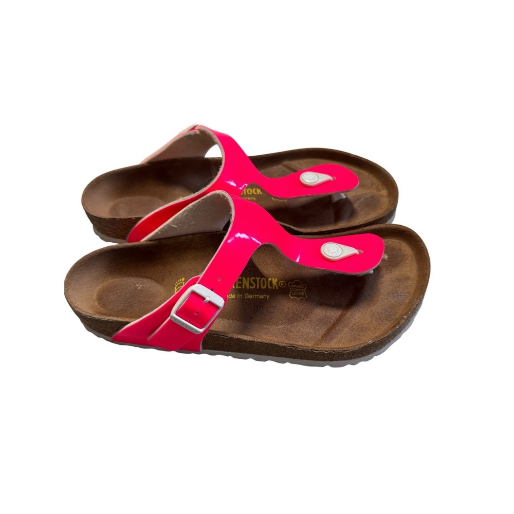 Birkenstock Gizeh Size 39 L8 M6 Hot Pink Neon Thong Sandals Germany - Picture 3 of 10